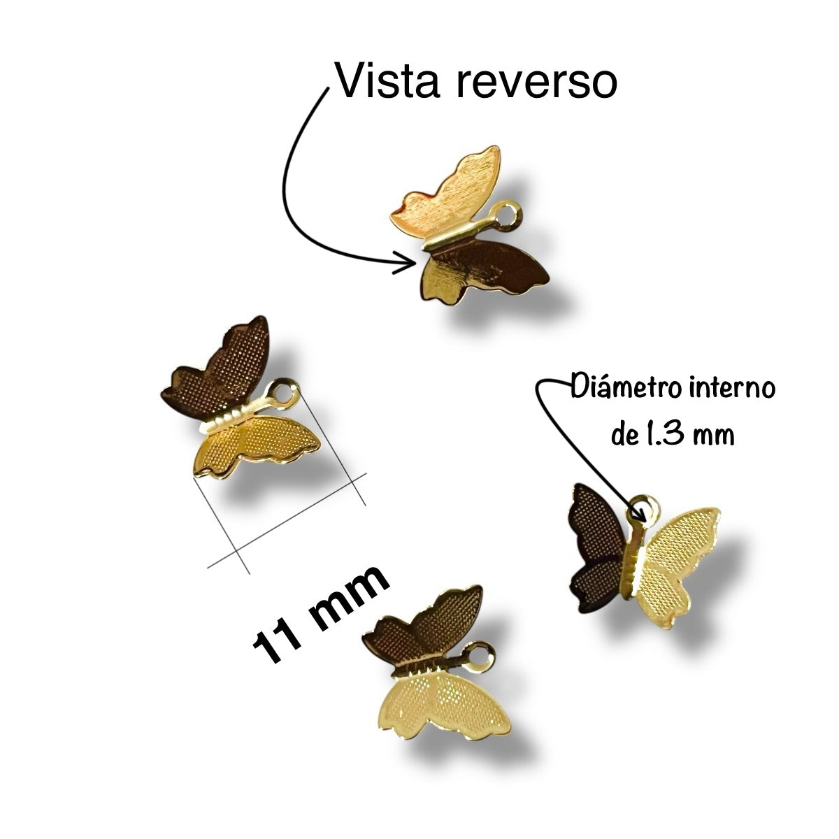 3 pz de Dije Mariposa dorada