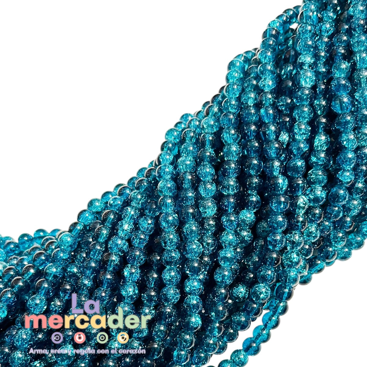 1 Tira Acrílico Cristal Craquelado #6 – Tira de Cuentas Brillantes | Colores Variados