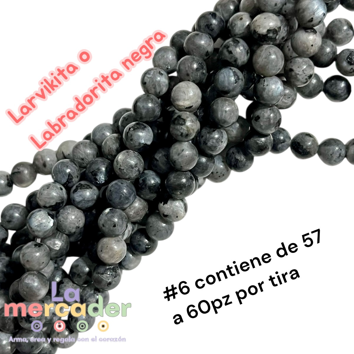 1 Tira Larkivita o Labradorita Negra, Piedra Natural