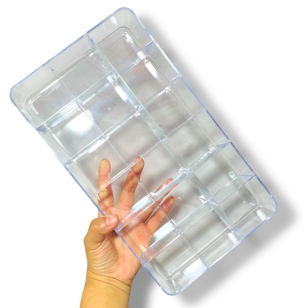 Caja Organizadora de Acrílico Transparente - 18 divisiones
