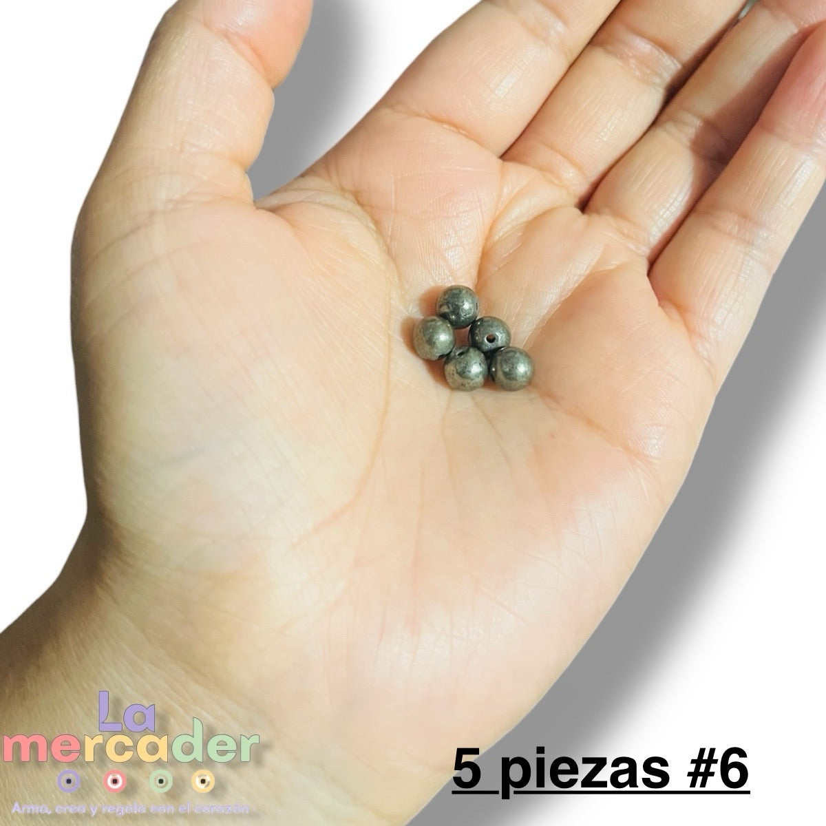 Pirita en Bola Pulida #4 y #6 – Cuentas Naturales para Joyería y Bisutería Creativa