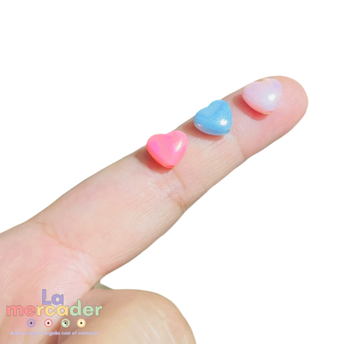 100gr Cuentas Corazón Glossy Multicolor 8 mm para Bisutería 500pz