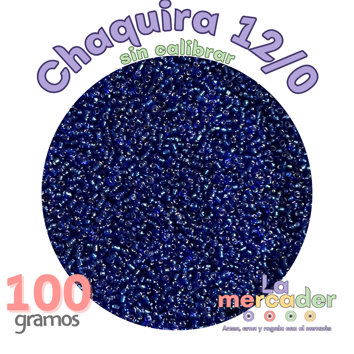 100 gramos chaquira 12/0, color a elegir sin calibrar