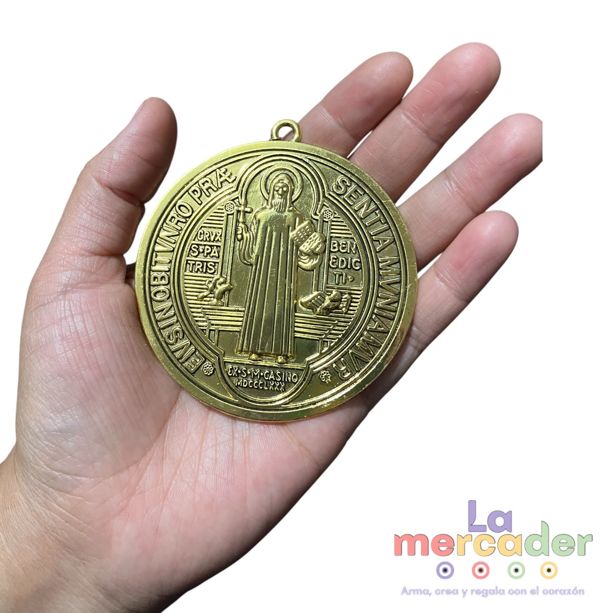 Medalla XL San Benito 7 cm con Argolla para Colgar