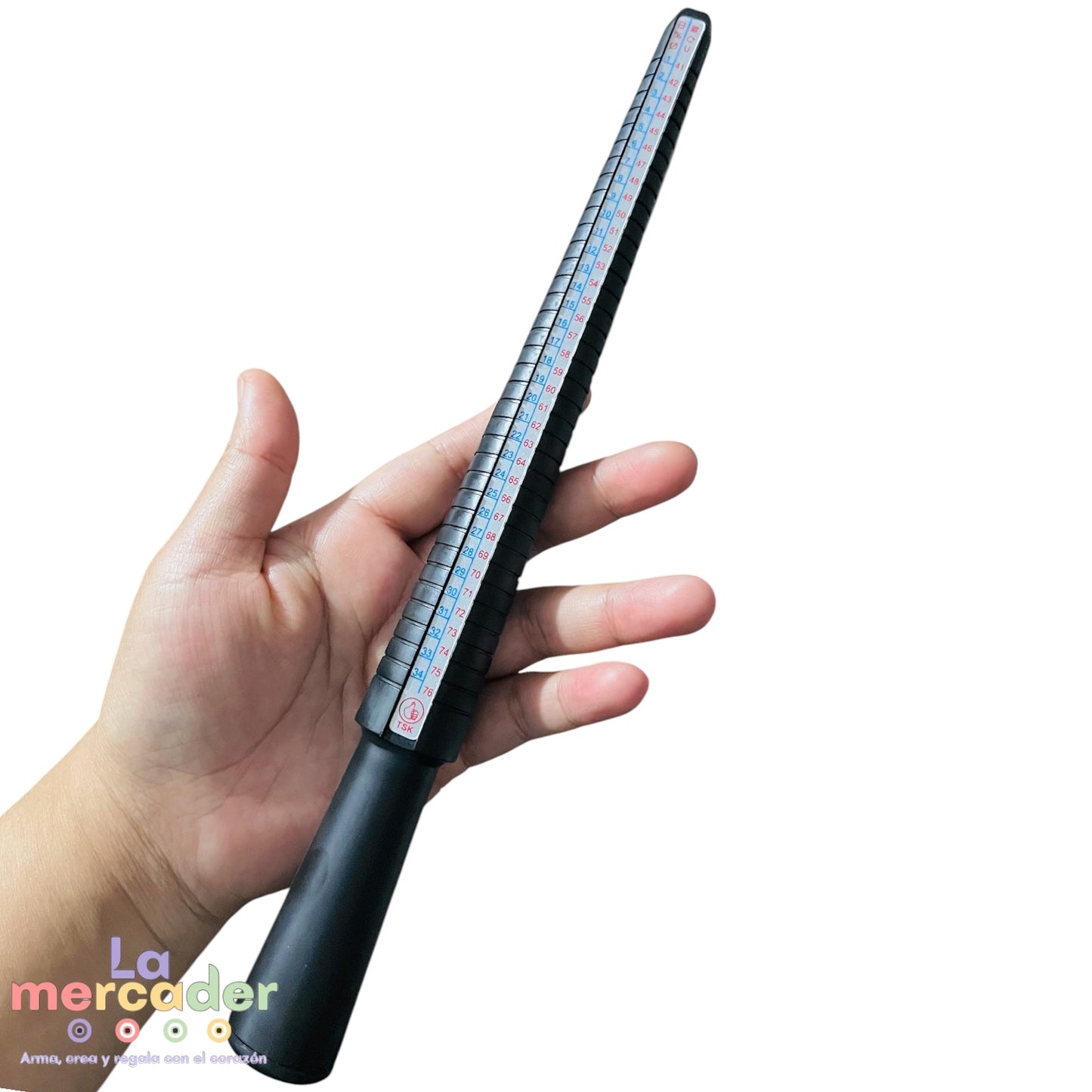 Medidor de Tallas para Anillos | Mandril Cónico de Plástico Resistente para Joyería | 27 cm