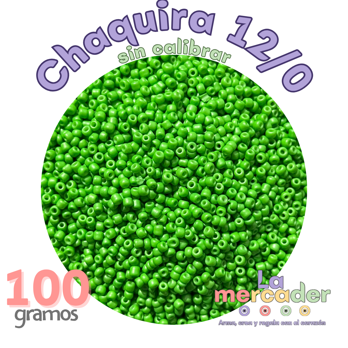 100 gramos chaquira 12/0, color a elegir sin calibrar