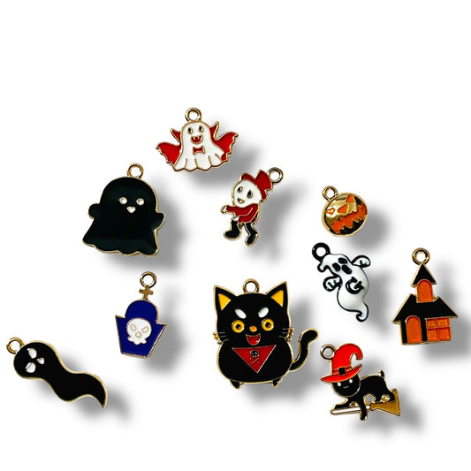 10 Pack dije Halloween 👻 esmaltados, dijes día de muertos