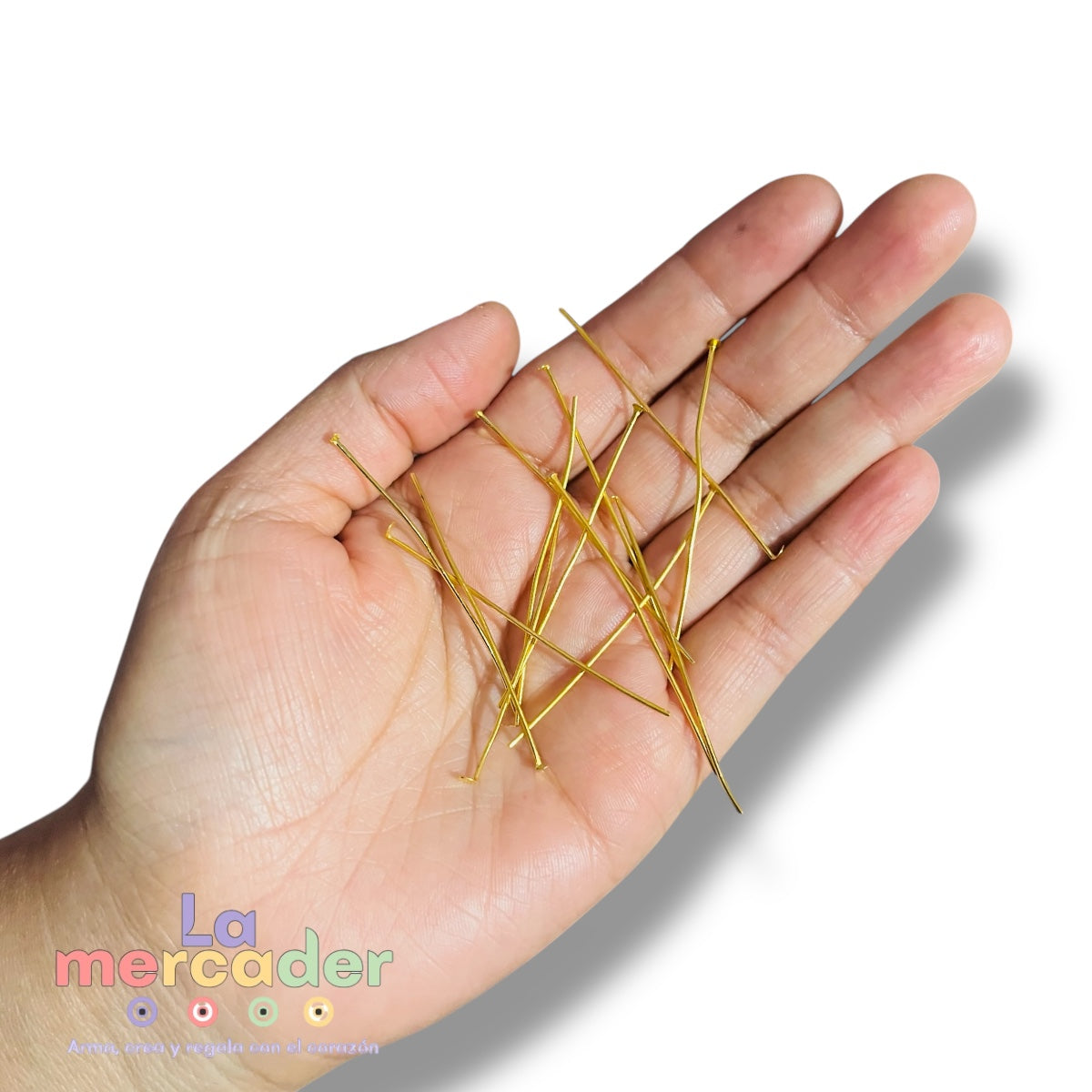 200 pz (50gr) Clavo Dorado 5cm metálico para bisutería, Clavo de engarce