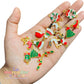 15 pz Dijes Navideños Esmaltados, dijes metálicos