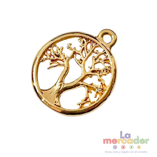 1 pz Árbol de la Vida Chapa de Oro