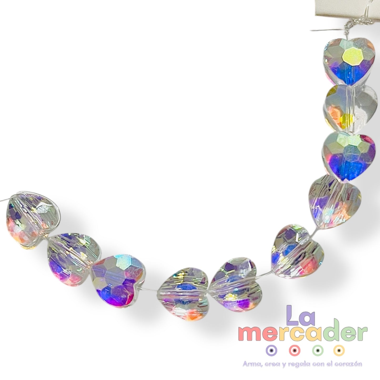 💖 10 pz Corazones de Cristal AB – Mini Tira