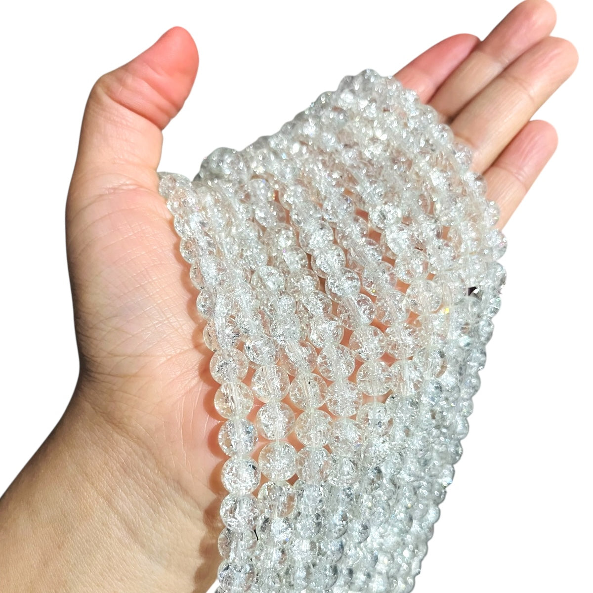 Tira Acrílico Crackle Transparente 8 mm (50pz)