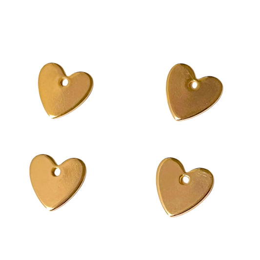 4pz dije Corazón Liso chapa de Oro