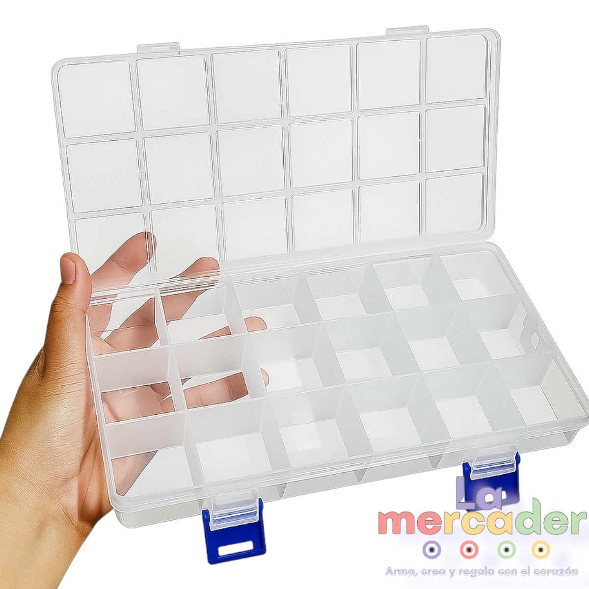 1 Caja Divisoria 18 Compartimentos, Plástico resistente
