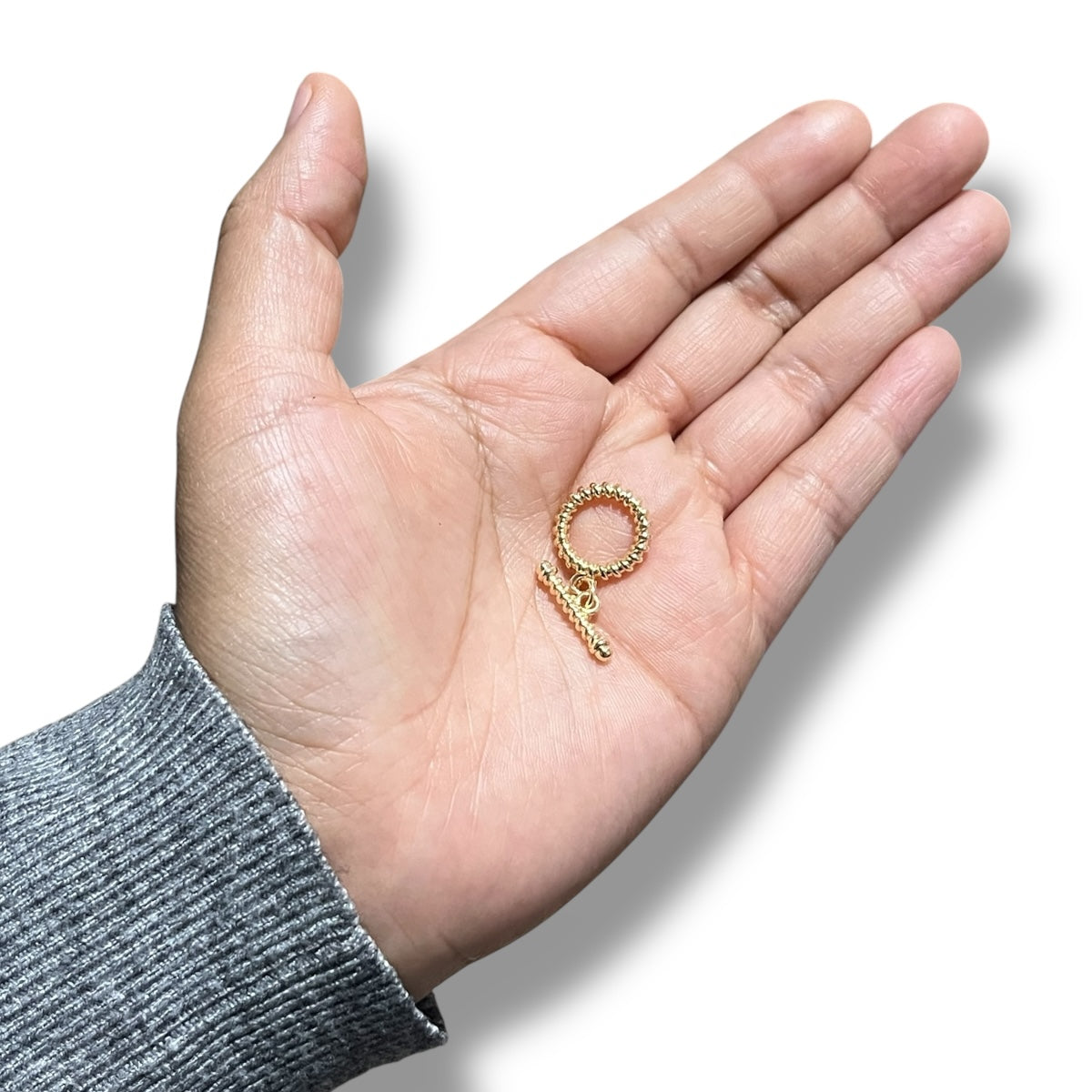 Broche tipo “T” 15mm Chapa de Oro