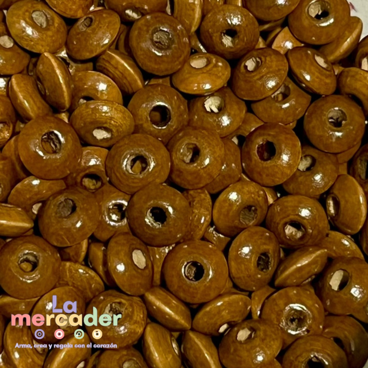 Cuentas de Madera Tipo Dona Rondel 6 y 8 mm – Bolsa de 30 g