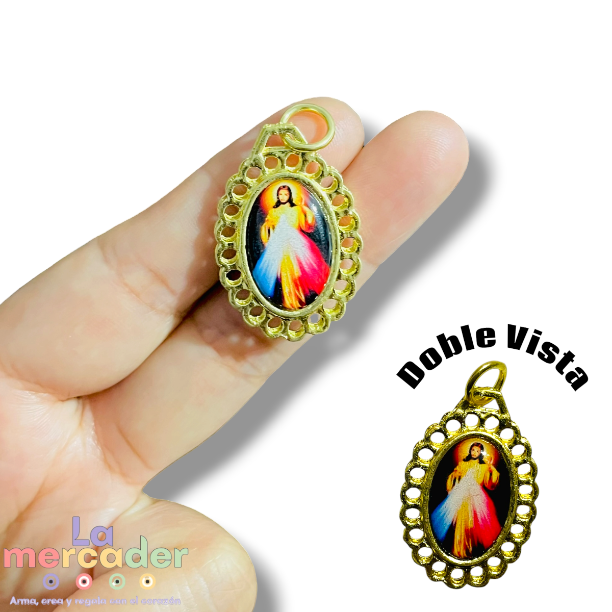 Medallas Religiosas para Bordar Doble Vista 3 cm- dije metálico