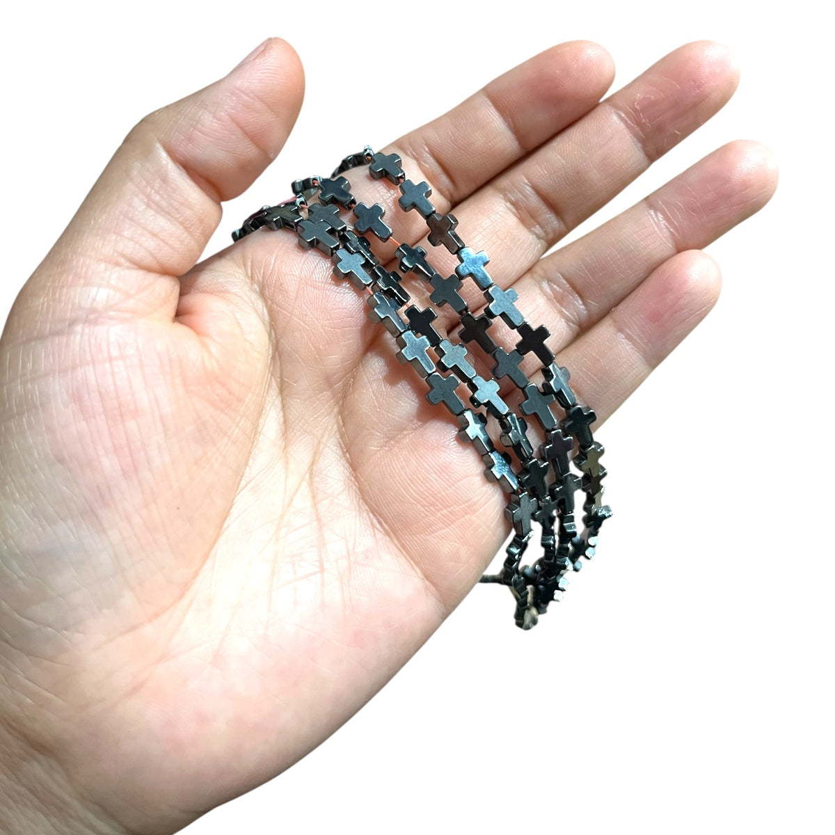 ✝️ Cruces de Hematita — Fuerza y estilo en cada cuenta ⚫