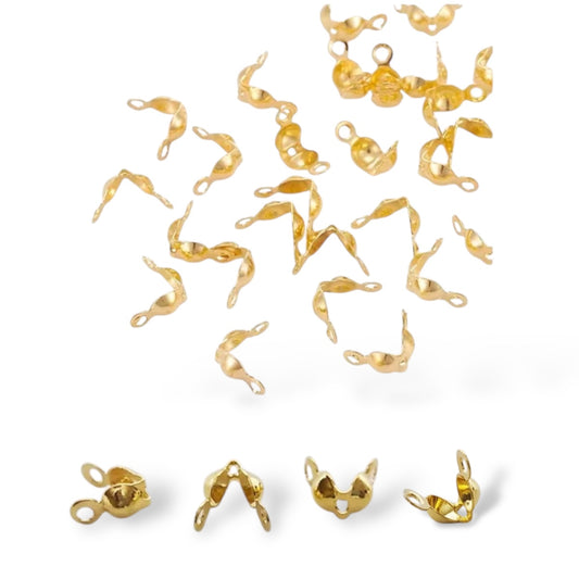 100 pz de Cubrenudo metálico dorado