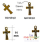 50 pz Cruz mini con relieve, dije metálico