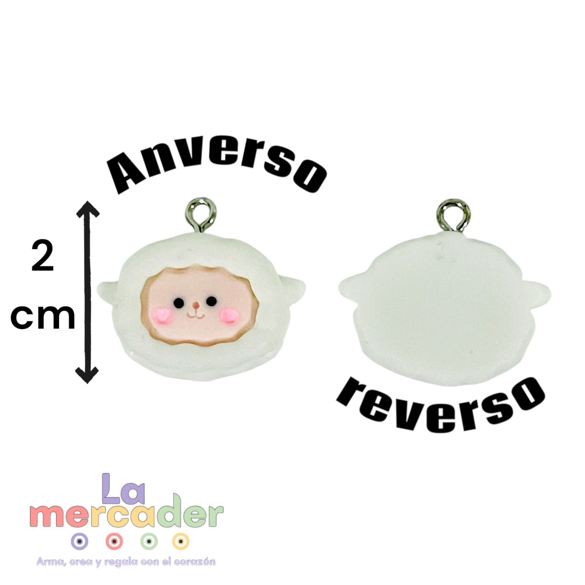 Pack de 4 Dijes Borreguito de la Abundancia de Pasta para Bisutería y Amuletos