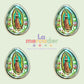 10pz Dije Transversal Gota Virgen de Guadalupe