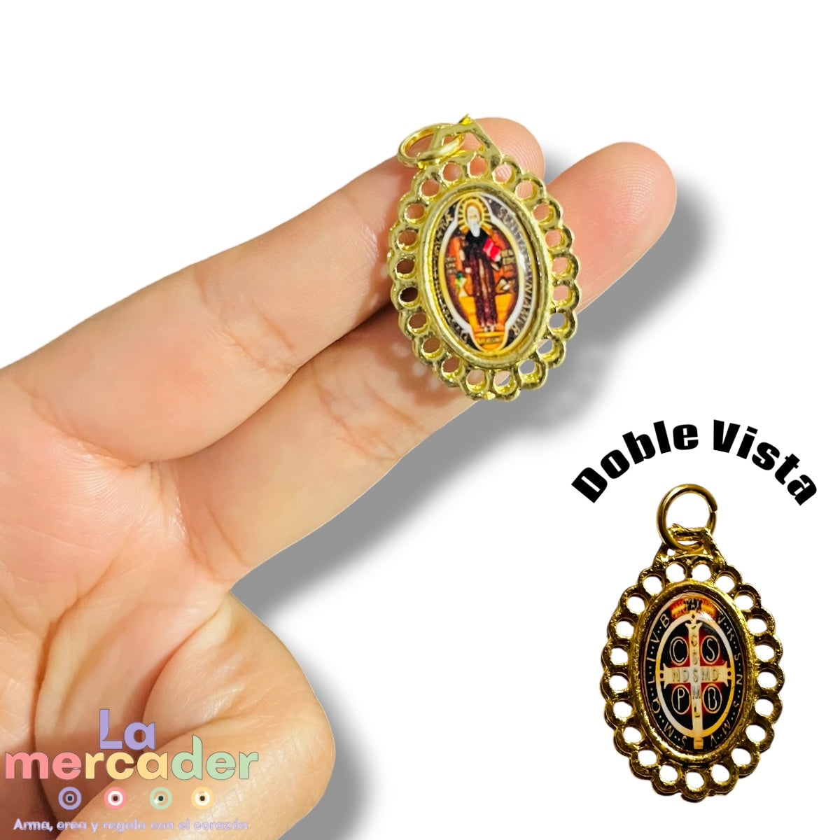 Medallas Religiosas para Bordar Doble Vista 3 cm- dije metálico
