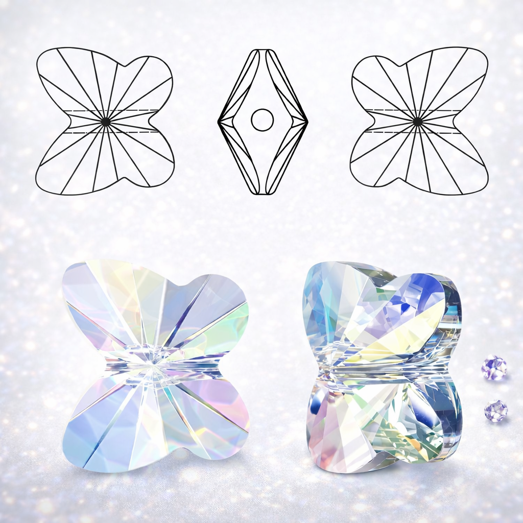 👉 Mini Tira Mariposa Cristal AB – Tipo Swarovski
