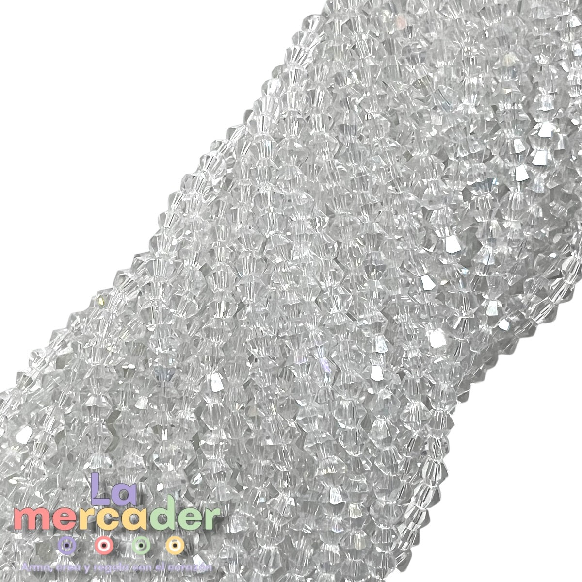 Cristal Bicono 4mm  | Tira de 75–78 Piezas | Colores Vibrantes para Pulseras y Collares