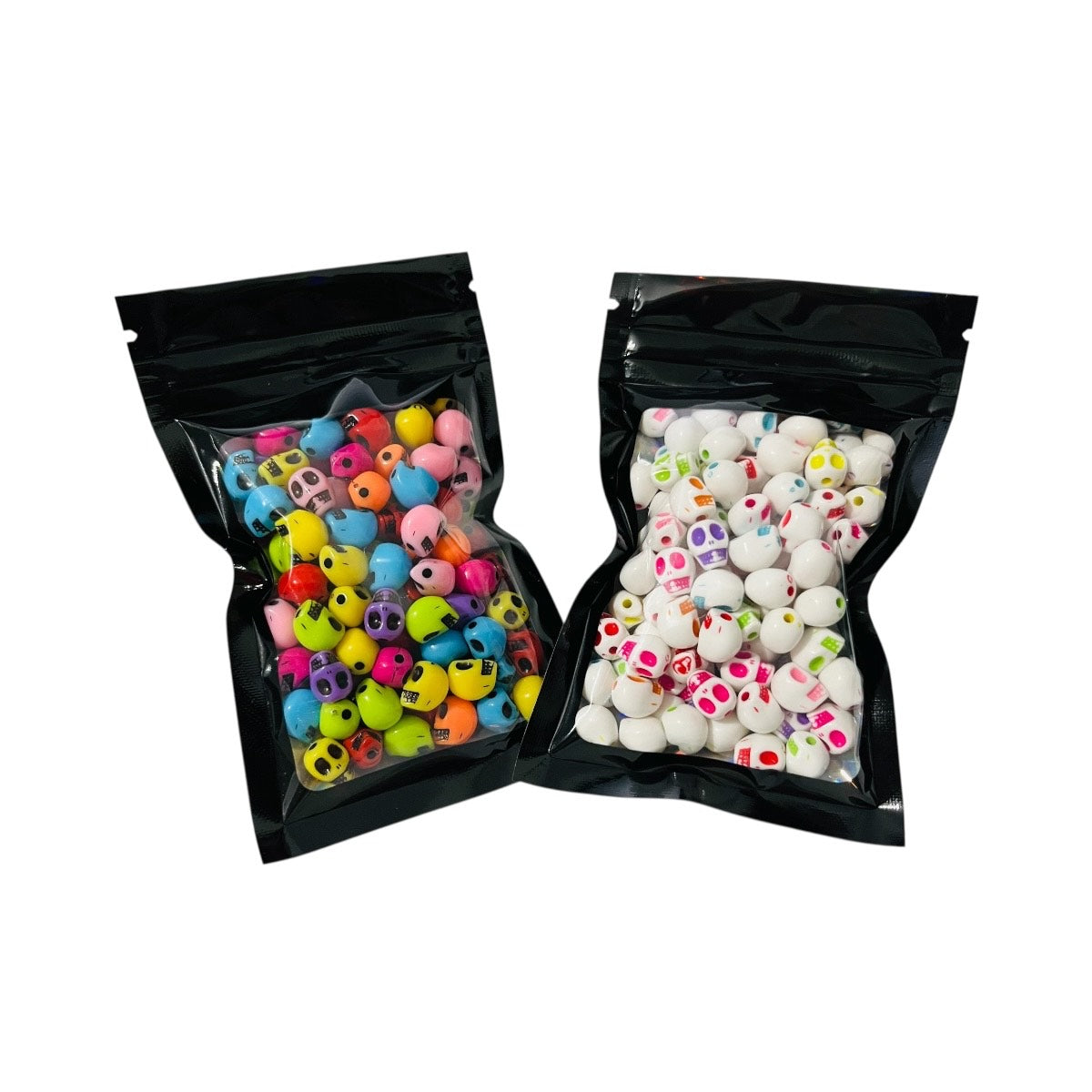 100 Pz de Calaveras Acrílicas de colores para pulseras