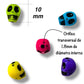 100 Pz de Calaveras Acrílicas de colores para pulseras