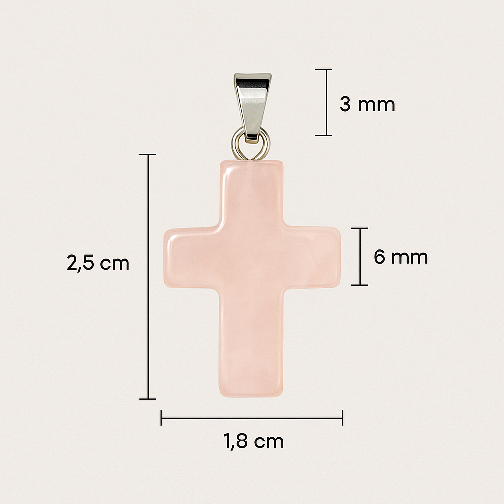 1pz dije Cruz piedra Natural 2.5cm