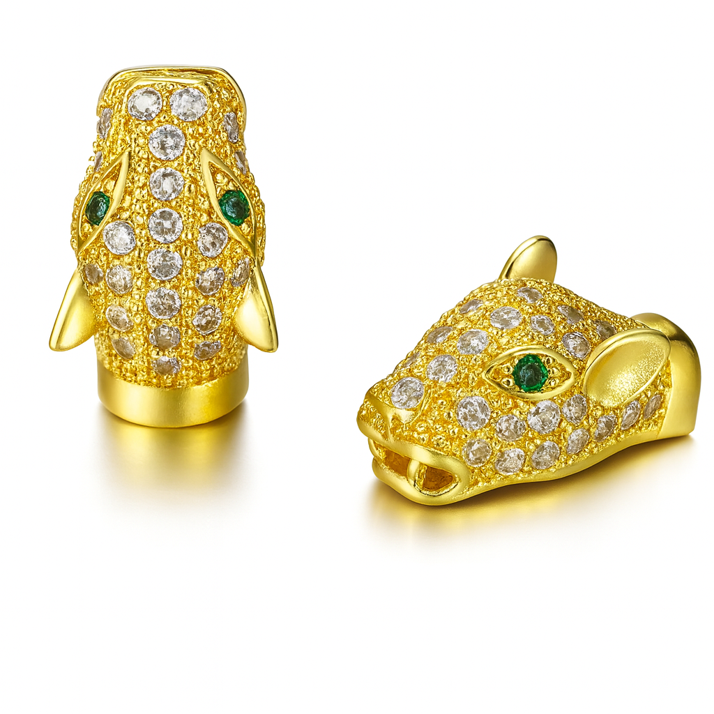 1 pz Dije Micropave Cabeza de Jaguar 🐆 Circonias