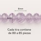 1 Mazo (10 tiras) Cristal Dona Checo 8mm