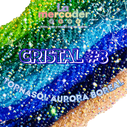 1Tira Cristal #8 AB-Doble Tornasol (60-65pz)
