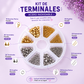 Kit de Herrajes Acero Inoxidable para Bisutería | Broches Perico, Argollas, Terminales y Extensiones | Caja Organizadora
