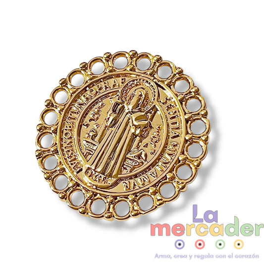Medalla San Benito, Chapa de Oro, dije para bordar