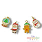 4 pack Dijes Navideños, Chapa de Oro Esmaltado