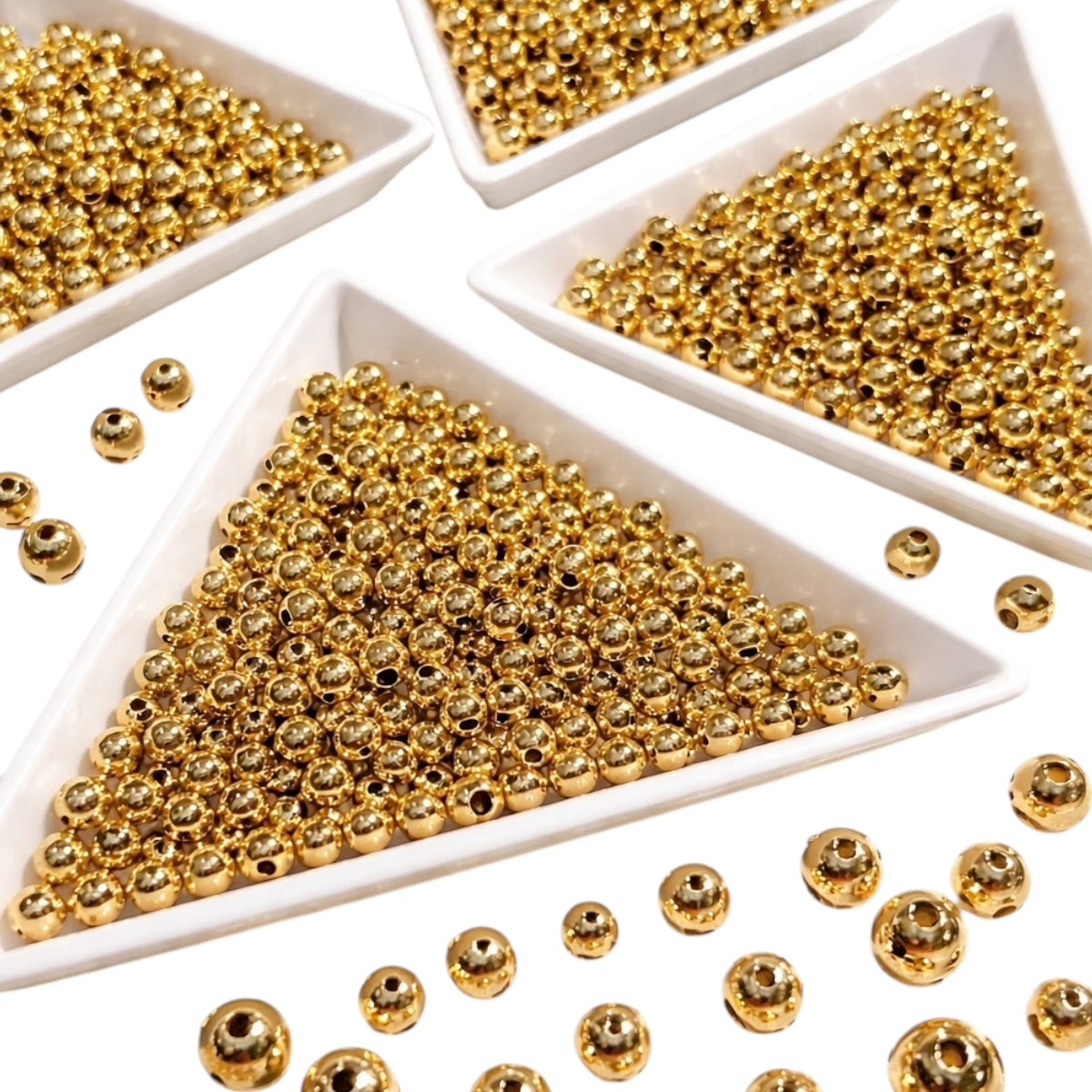 100 pz Bolitas Separadoras de Acero Inoxidable Dorado | #2, #2.4 y #3