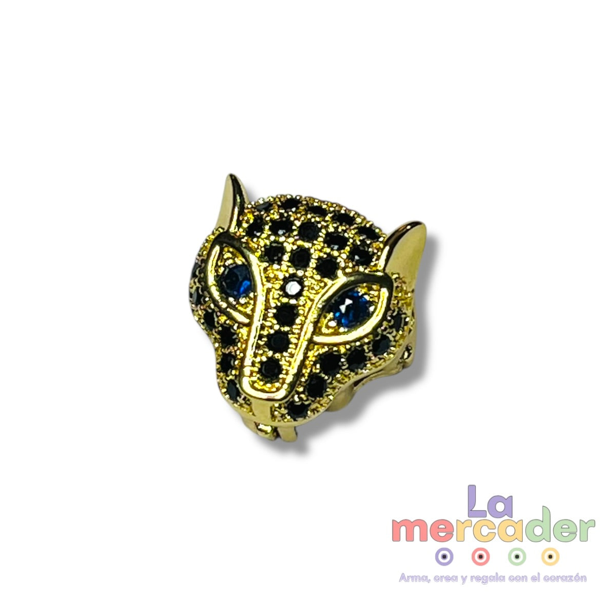 Dije Cabeza de Jaguar con Zirconias en Chapa de Oro – 11 mm | Fuerza y estilo en cada detalle