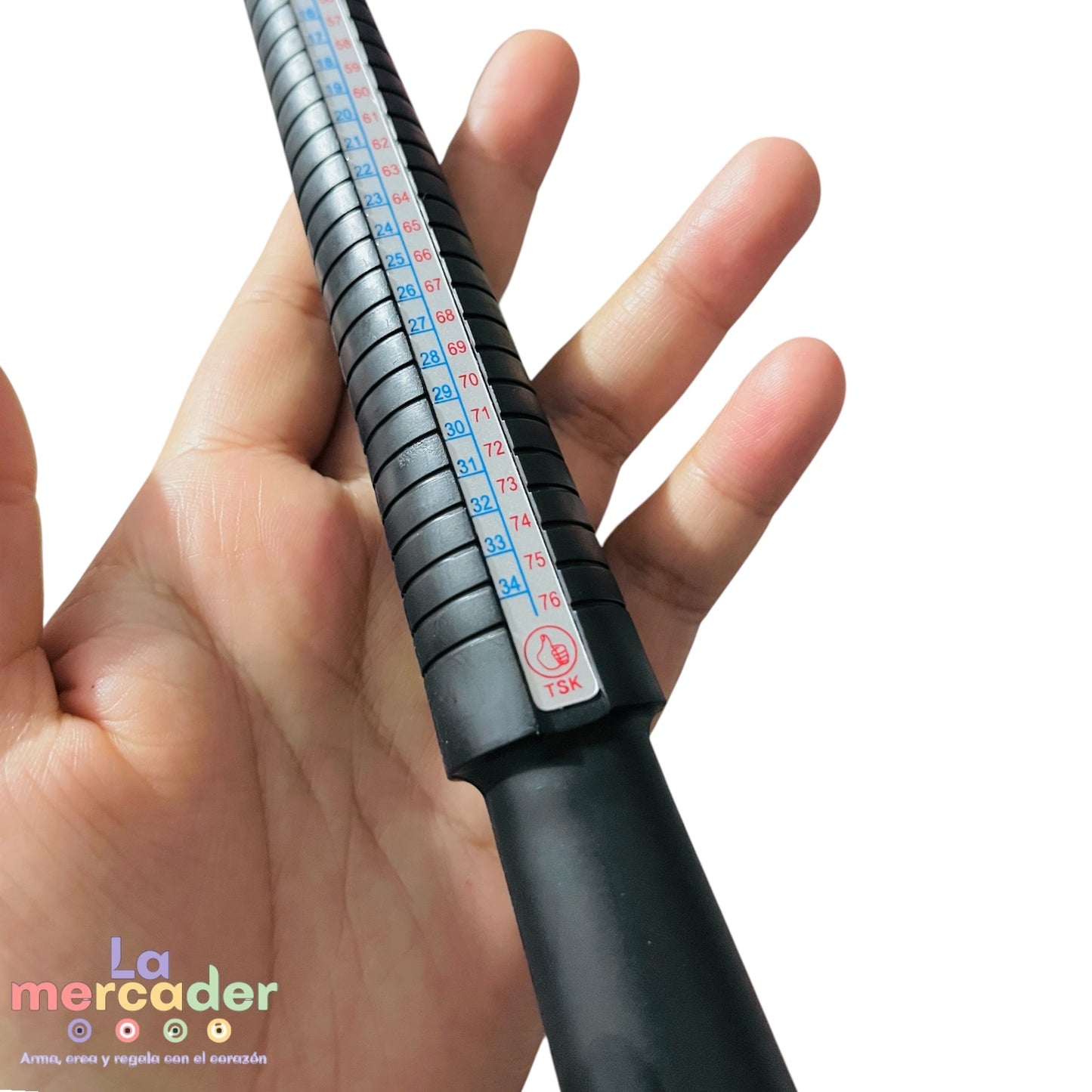 Medidor de Tallas para Anillos | Mandril Cónico de Plástico Resistente para Joyería | 27 cm