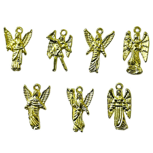 7 Arcángeles, Dijes Metálicos color Dorado