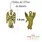 7 Arcángeles, Dijes Metálicos color Dorado