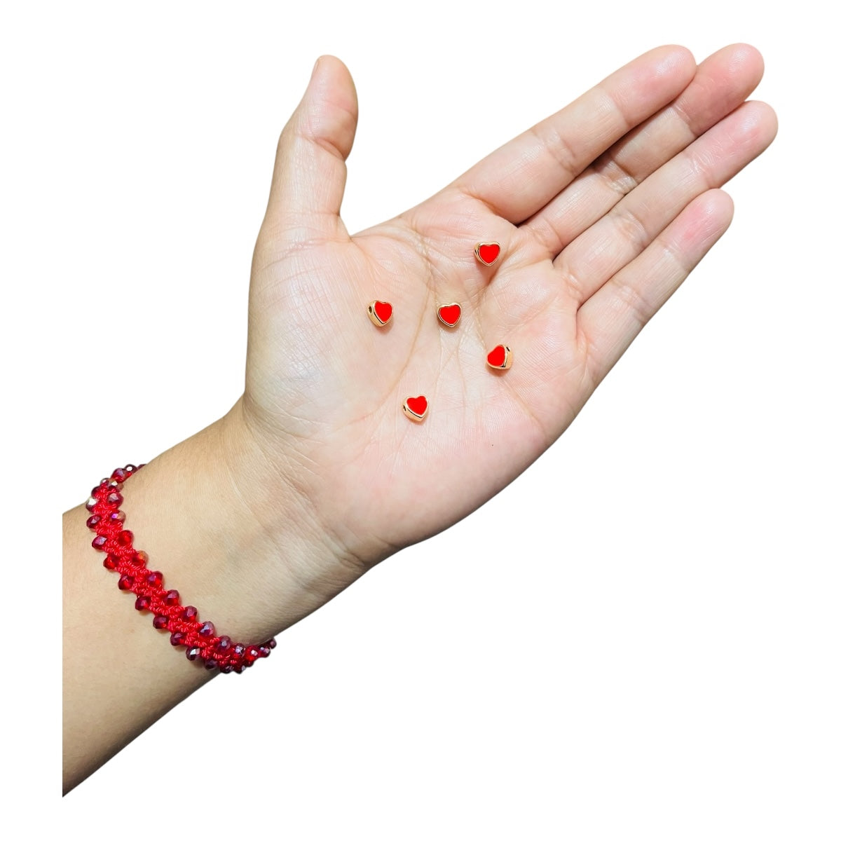 1pz dije Esmaltado Corazón Chapa de oro 6mm