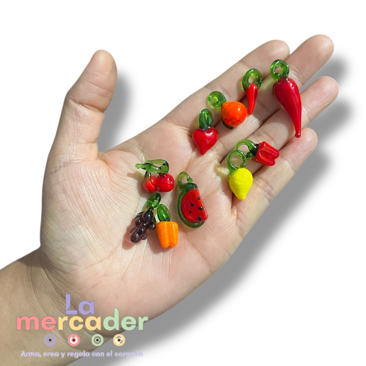 10 pz Dijes Murano Frutas y Verduras 🍉