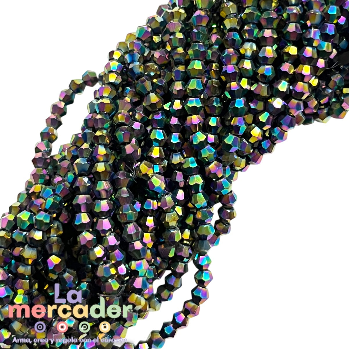 Cristal Bicono 4mm  | Tira de 75–78 Piezas | Colores Vibrantes para Pulseras y Collares