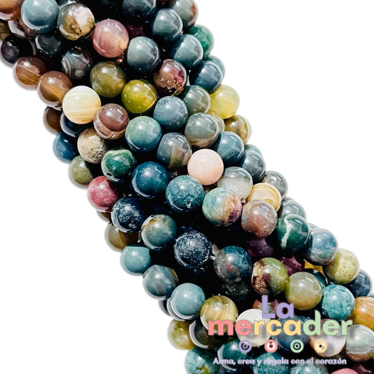 1 Tira Ágata Musgosa, Piedra Natural