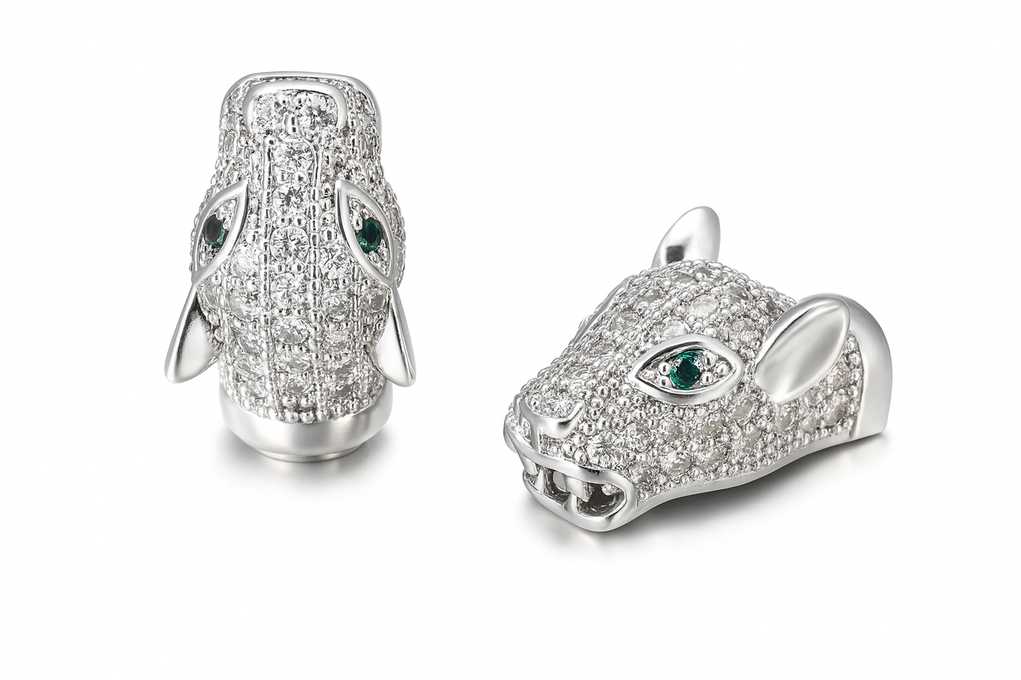 1 pz Dije Micropave Cabeza de Jaguar 🐆 Circonias