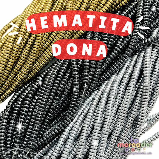 1Tira Hematita Rondel 4 mm para bisutería | Acerina disco metálico alta durabilidad | Dorado, plateado y natural | Tira 185 piezas