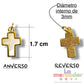 1 pz Dije Cruz con Nácar, Chapa de Oro
